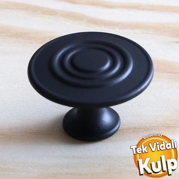 Klas Daire Kulp Düğme Mat Siyah Mobilya Dolap Mutfak Dolabı Çekmece Kulpları Kapak Kulpu Kulb Metal ürün görseli 1