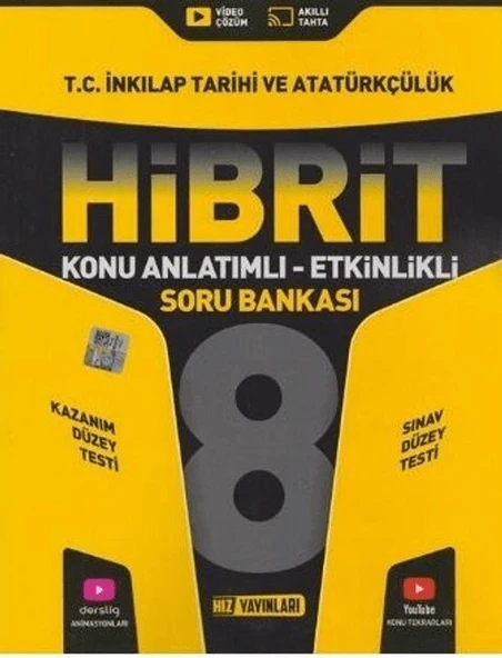 Hız Yayınları 8. Sınıf T.C. İnkılap Tarihi ve Atatürkçülük Hibrit Konu Anlatımlı Etkinlikli Soru Ban ürün görseli 1