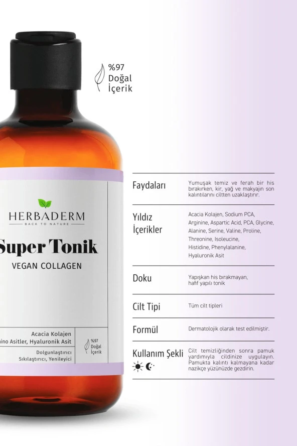Herbaderm Vegan Collagen Dolgunlaştırıcı Super Tonik ürün görseli 1