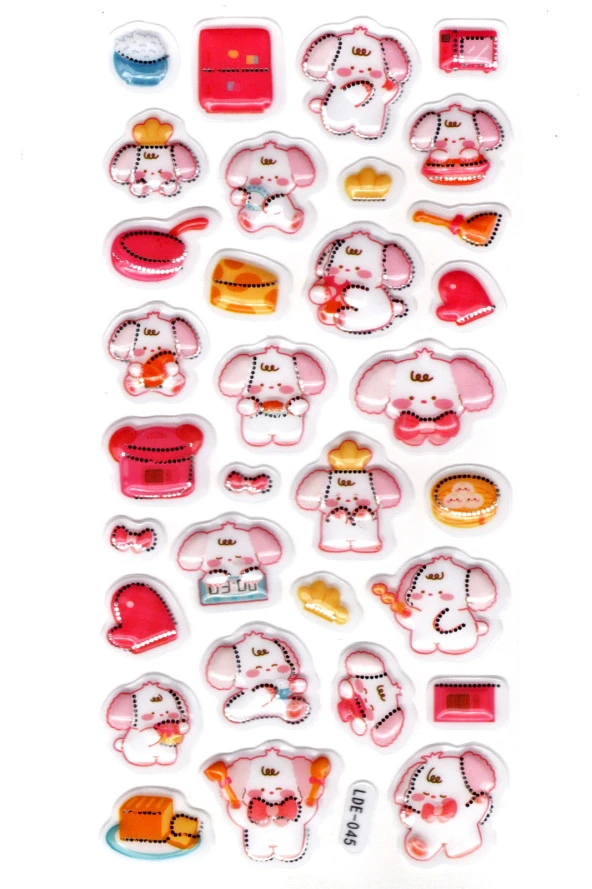 Sticker Kabartmalı Stiker Defter Planlayıcı Etiket (Lde045)-19x9cm - Tavşan Kek Pasta ürün görseli 1