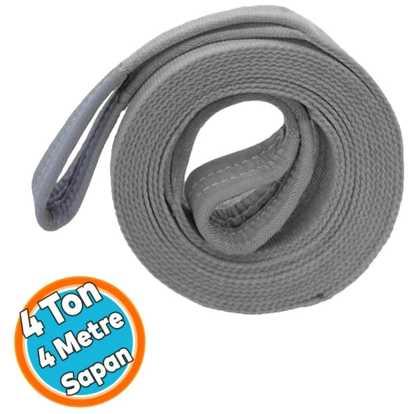 Sapan Polyester Spanzet 4 Ton 4 Metre Gri Sağlam Yük Kaldırma Taşıma İndirme Halat ürün görseli 1