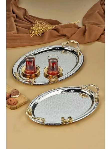 Cooker CKR3251 Kelebekli Metal Tepsi Seti 2'li ürün görseli 1