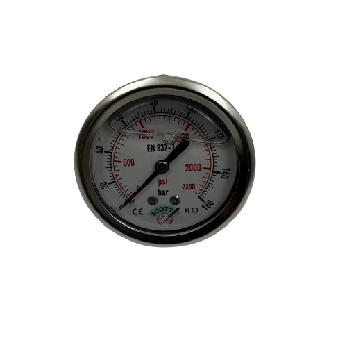 Manometre Gliserinli Arka Çıkışlı Q63 - 0 - 160 Bar 1/4 ürün görseli 1