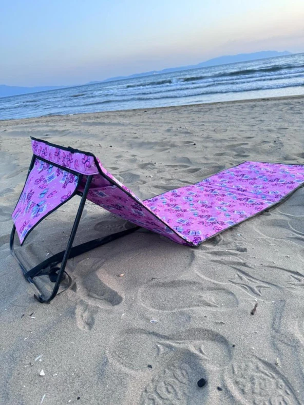 Hobi Store Katlanabilir Çanta Şezlong ( Pink Butterfly ) ürün görseli 1