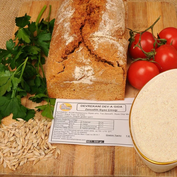 ATATOHUM EKŞİ MAYALI ZENCEFİLLİ SİYEZ EKMEĞİ 500G ürün görseli 1