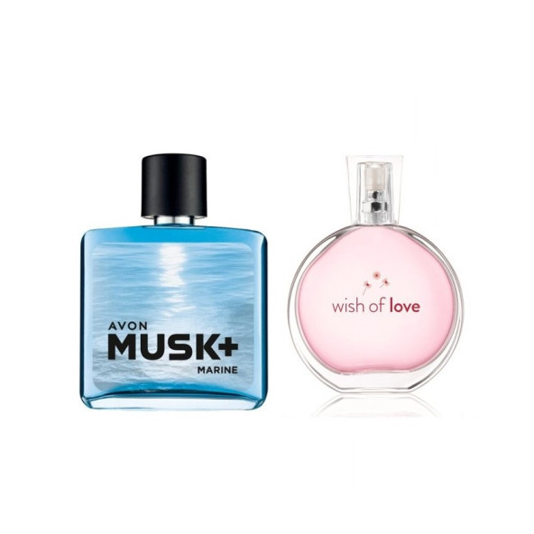 Avon Musk Marine Erkek + Wish Of Love Kadın Parfüm 2'li Set ürün görseli 1