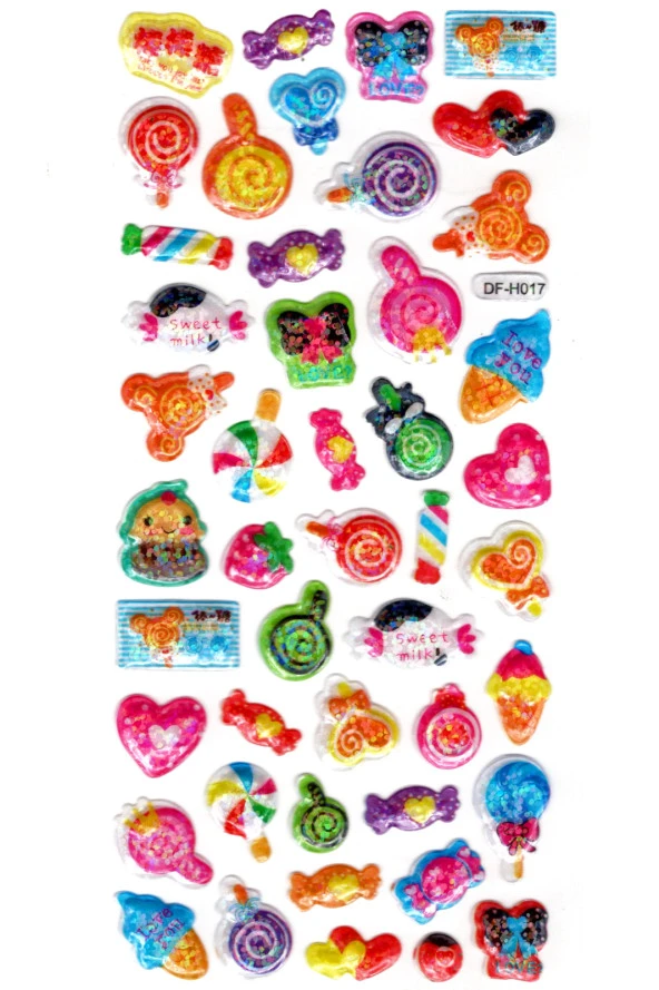 Işıltılı Sticker Kabartmalı Stiker Defter Planlayıcı Etiket (Dfh017)-18x9cm - Şeker ürün görseli 1
