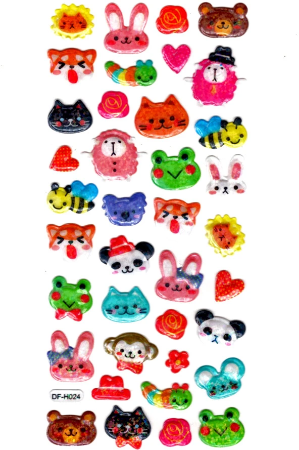 Işıltılı Sticker Kabartmalı Stiker Defter Planlayıcı Etiket (Dfh024)-18x9cm - Hayvanlar ürün görseli 1