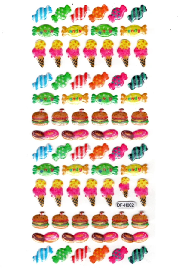 Işıltılı Sticker Kabartmalı Stiker Defter Planlayıcı Etiket (Dfh002)-18x9cm - Şeker Dondurma ürün görseli 1