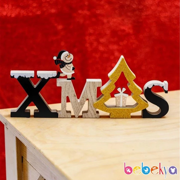Yılbaşı Yeniyıl Dekorasyonu Ahşap Xmas Snowman Biblo Yılbaşı Christmas Temalı Biblo ürün görseli 1