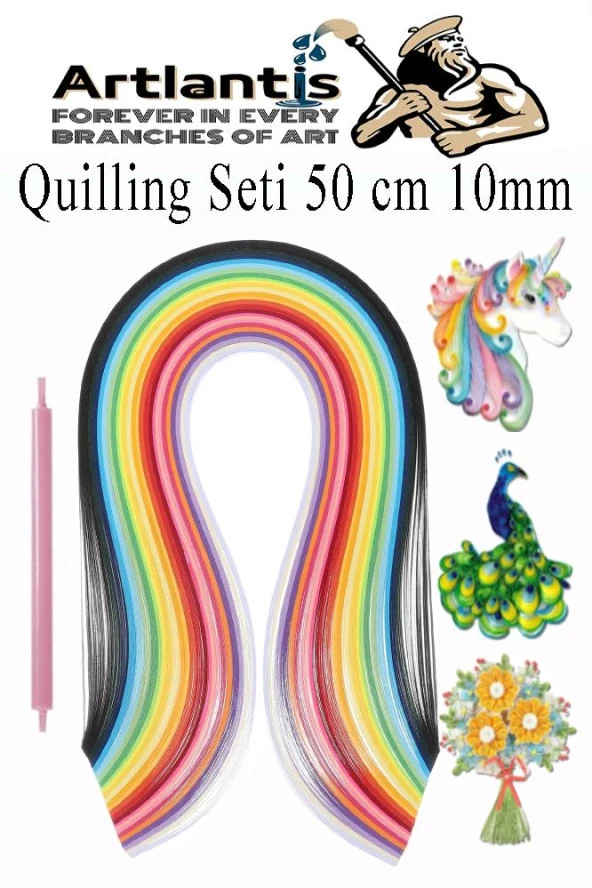 Quilling Seti 10 mm Kalın 1 Paket Quling Kağıt Katlama Kıvırma Sanatı Telkari Kuiling Karışık Renkli ürün görseli 1