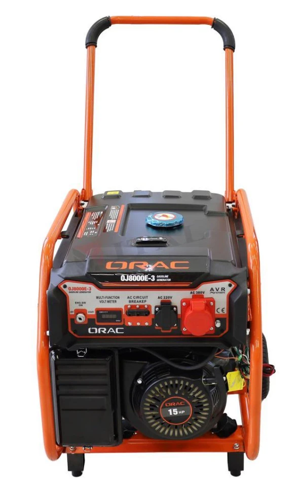 Orac OJ8000-3 Trifaze Benzinli Jeneratör 6.5 KW Marşlı 15 HP ürün görseli 1
