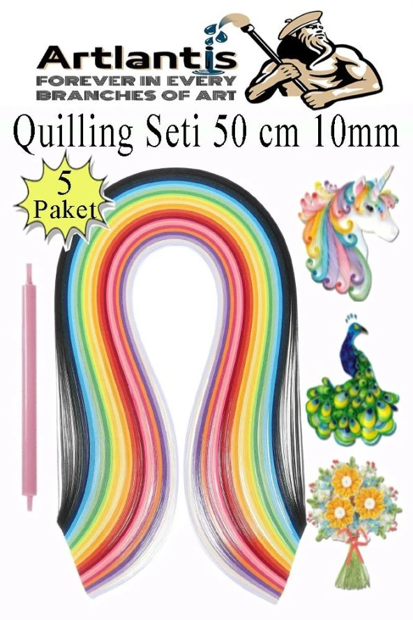 Quilling Seti 10 mm Kalın 5 Paket Quling Kağıt Katlama Kıvırma Sanatı Telkari Kuiling Karışık Renkli ürün görseli 1