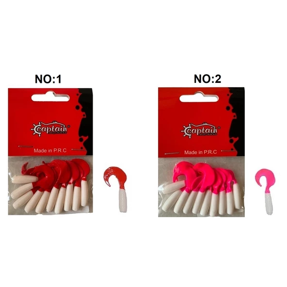 Captain 3565 Amadeus Twist Soft 4cm 10'lu Paket Silikon Yem İğnesiz ürün görseli 1