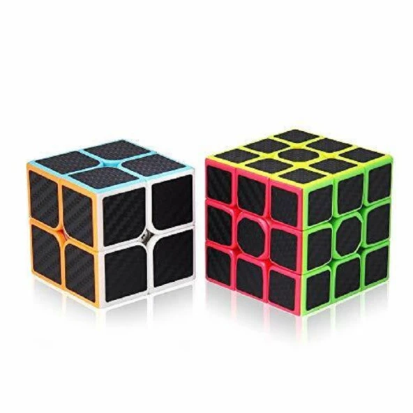 2 SET PROFESSIONAL QY SPEED CORBON FİBER CUBE VIP 2Lİ SET 2X2 ZEKA KÜPÜ 3X3 ZEKA KÜPÜ RUBİKS CUBE ürün görseli 1