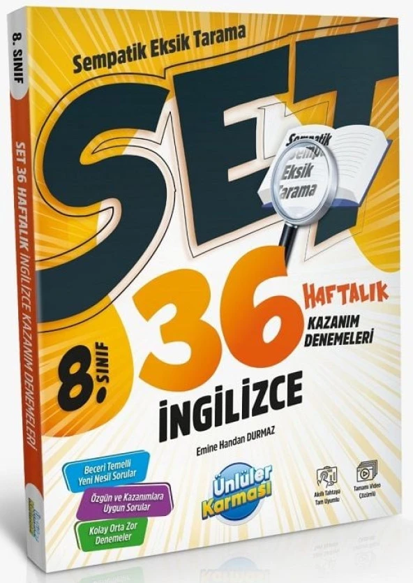 Ünlüler 8. Sınıf İngilizce SET 36 Haftalık Kazanım Denemeleri Ünlüler Yayınları ürün görseli 1