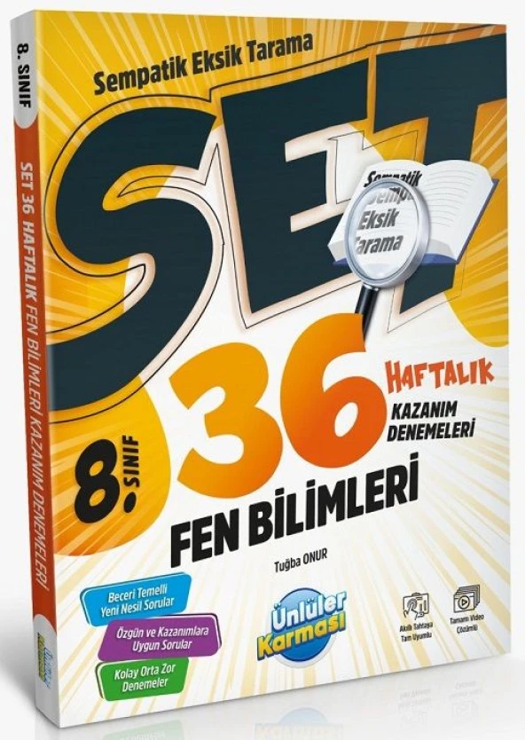 Ünlüler 8. Sınıf Fen Bilimleri SET 36 Haftalık Kazanım Denemeleri Ünlüler Yayınları ürün görseli 1