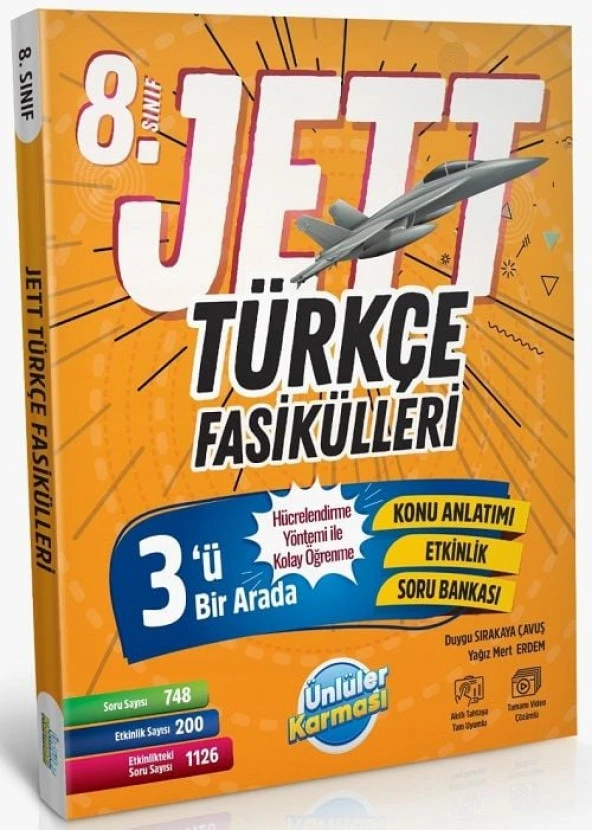 Ünlüler 8. Sınıf Türkçe JETT Soru Fasikülleri Ünlüler Yayınları ürün görseli 1