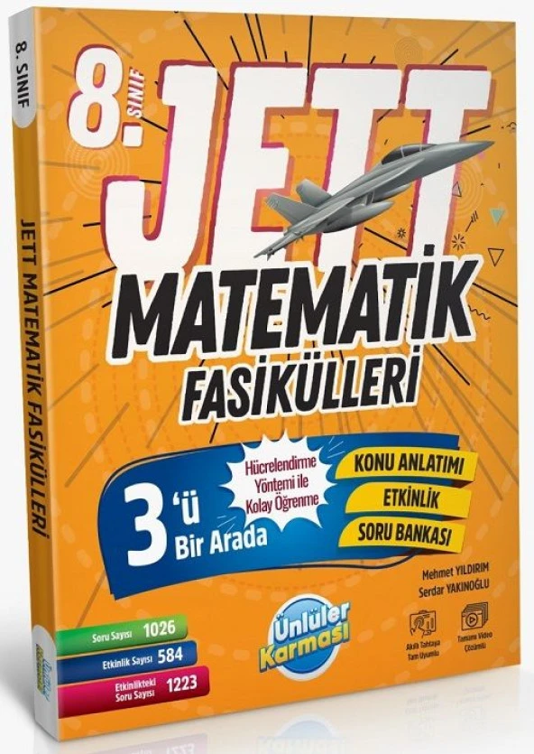 Ünlüler 8. Sınıf Matematik JETT Soru Fasikülleri Ünlüler Yayınları ürün görseli 1
