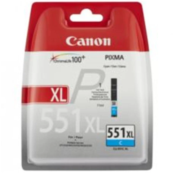 Canon CLI-551XL C Cyan Mavi Yüksek Kapasiteli Mürekkep Kartuş IP7250 MX925 ürün görseli 1