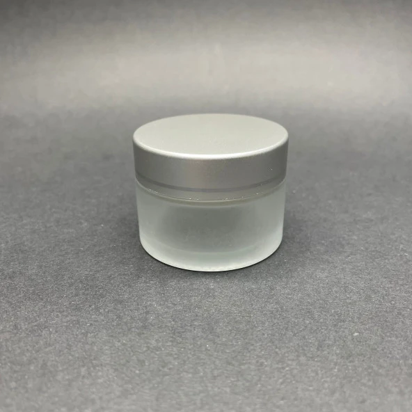 30 cc Buzlu Cam Krem Kavanoz  - Gümüş Kapaklı İç Contalı - 30ml Buzlu Cam Krem Kavanoz  x 10 Adet ürün görseli 1