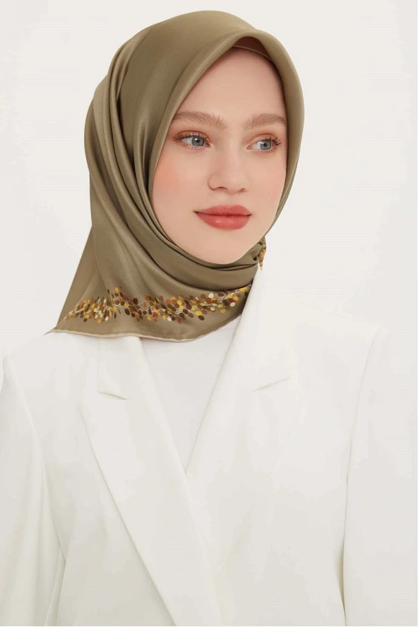 Dj Saf Ipek Eşarp /8765d-14 / 90 X 90 ürün görseli 1