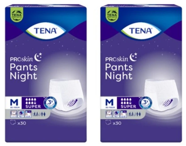Tena Proskin Pants Night Medium Orta Beden Gece İçin Süper Emici Külot 30 Lu 2 Paket / 60 Adet ürün görseli 1