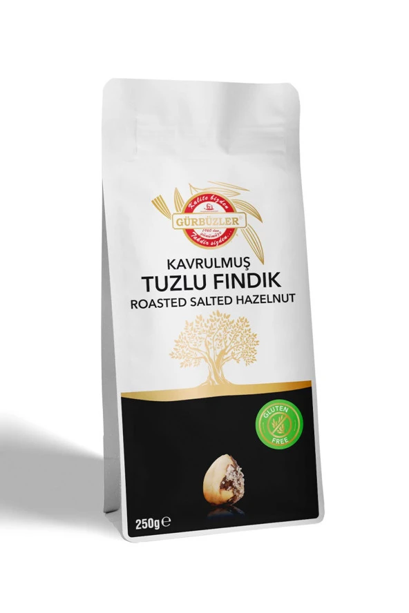 Gürbüzler Glutensiz Fındık Kavrulmuş Tuzlu 250 Gram ürün görseli 1
