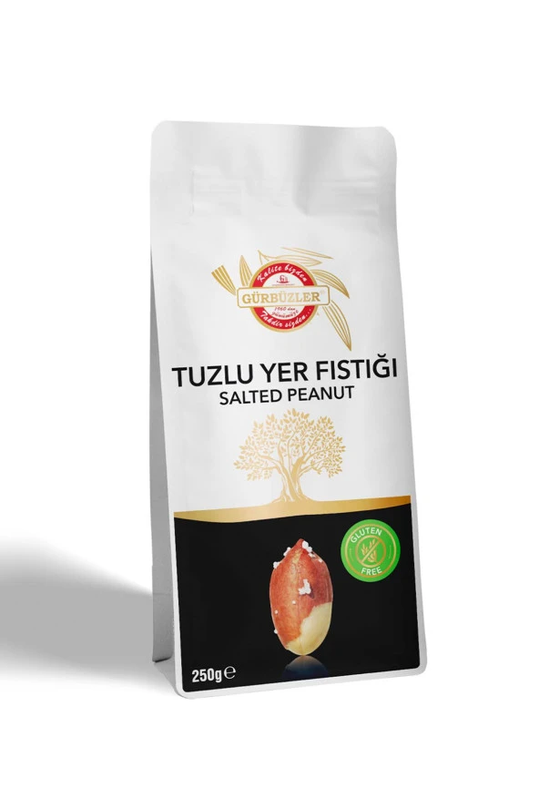 Gürbüzler Glutensiz Yer Fıstığı Kavrulmuş Tuzlu 250 Gram ürün görseli 1