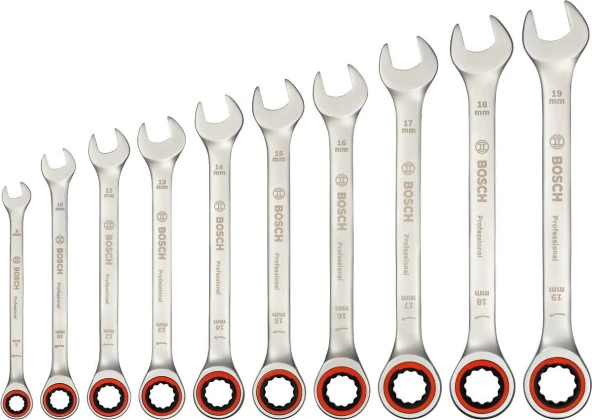 Bosch 10 Parça Kombine Anahtar Seti - Resim 2