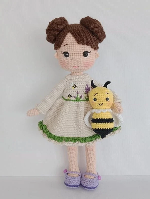 Hilal Bebek ve Arısı Amigurumi Organik Oyuncak ürün görseli 1