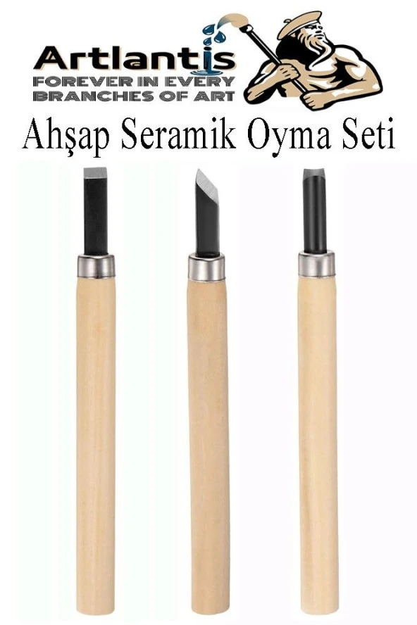 Ahşap Seramik Oyma Seti 3 lü 1 Paket İskarpela Seti Paslanmaz Çelik Bıçaklı Ağaç Oyma Heykel Hobi Kretuar Gravür ürün görseli 1