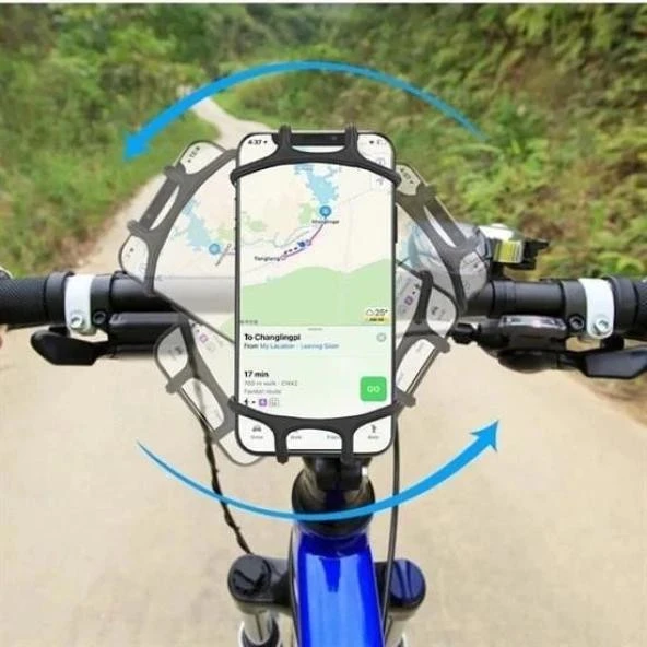 Universal Bisiklet Motosiklet Çocuk Arabası Silikon 360 Derece Telefon Tutucu Tüm Modellerle Uyumlu ürün görseli 1