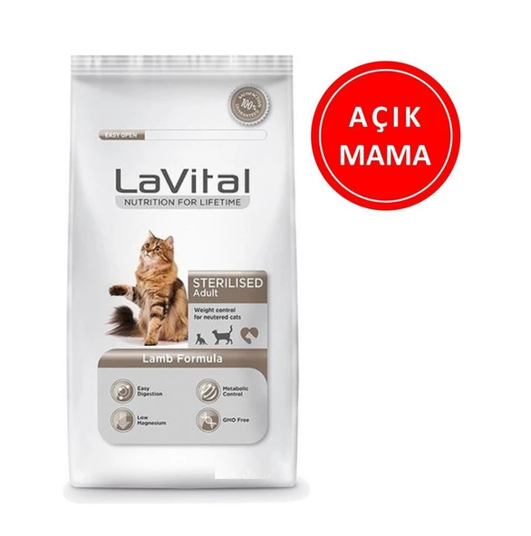Lavital Sterilised Lamb Kuzulu Kısır Kedi Maması 1 Kg AÇIK ürün görseli 1