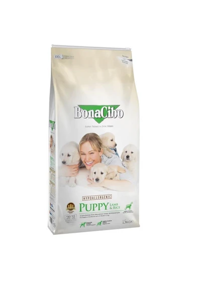 BonaCibo Puppy Lamb Rice Kuzu Etli Yavru Köpek Maması 3 Kg ürün görseli 1