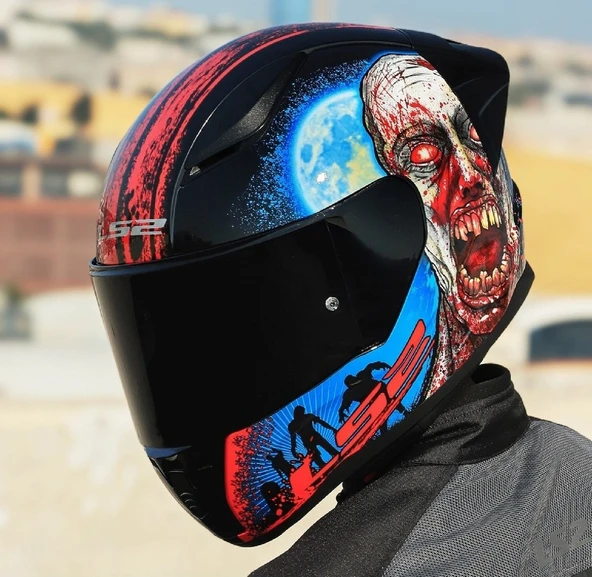 LS2 Rapıd 2 Race Zombıe Fullface Motosiklet Kaskı Siyah Camlı ürün görseli 1
