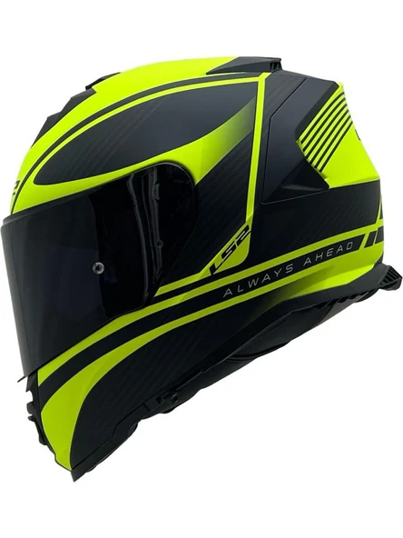 LS2 Storm 2 Dodger Neon Sarı Kapalı Motosiklet Kaskı Siyah Camlı ürün görseli 1