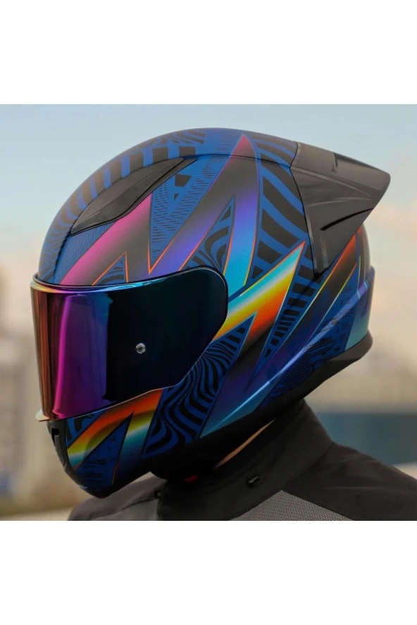 LS2 Rapid 2 Optik Full Face Motosiklet Kaskı Gökkuşağı Vizörlü ürün görseli 1