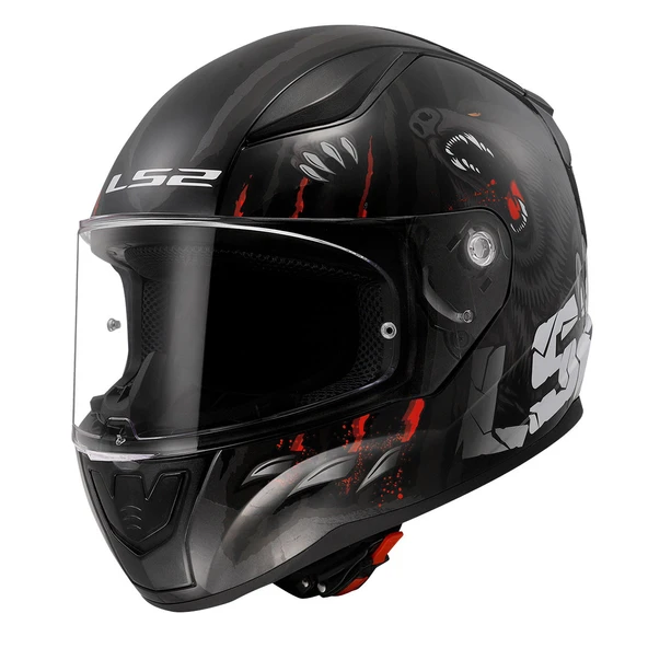 LS2 Rapıd 2 Clawn Mat Siyah-Gri-Kırmızı Full Face Motosiklet Kaskı ürün görseli 1