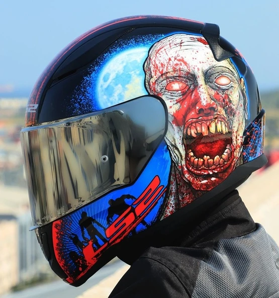 Ls2 Rapıd 2 Zombıe Fullface Motosiklet Kaskı Gri Camlı ürün görseli 1