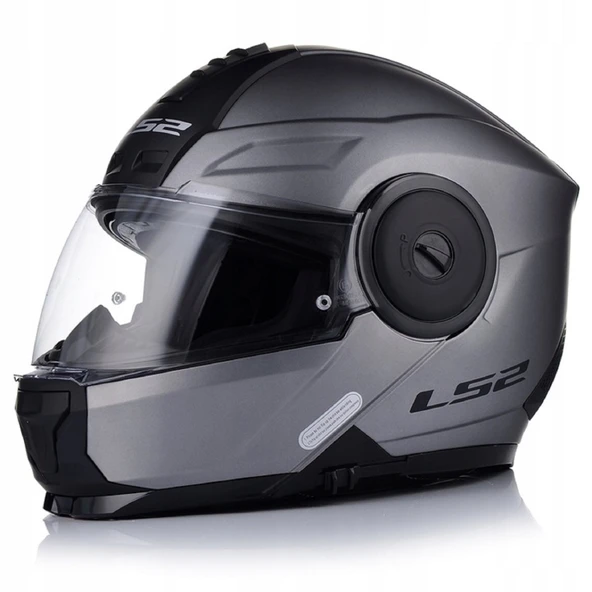 LS2 Scope 2 Çene Açılır Motosiklet Kaskı Mat Tıtanıum - Resim 2