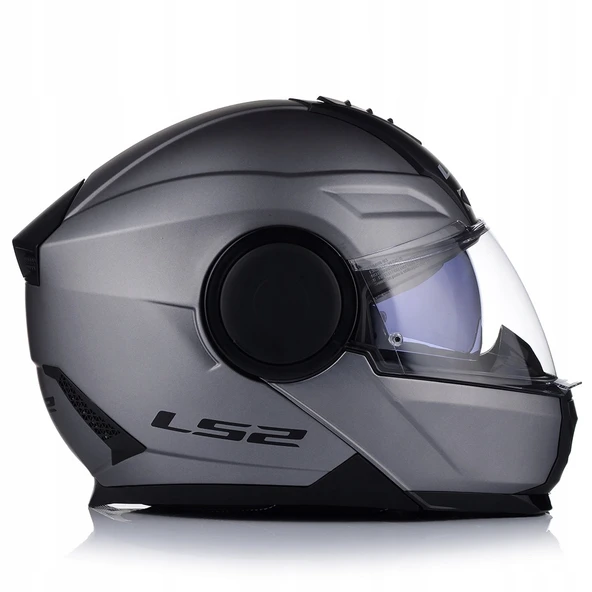 LS2 Scope 2 Çene Açılır Motosiklet Kaskı Mat Tıtanıum - Resim 5