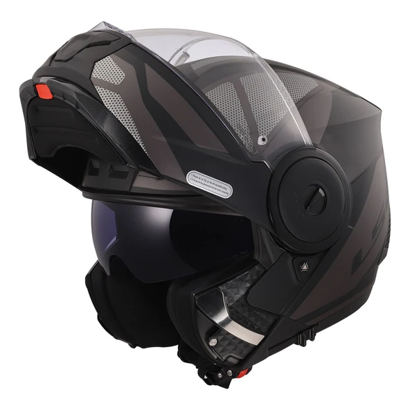 LS2 Scope 2 Axis Çene Açılır Motosiklet Kaskı Mat Siyah-Tıtanıum ürün görseli 1