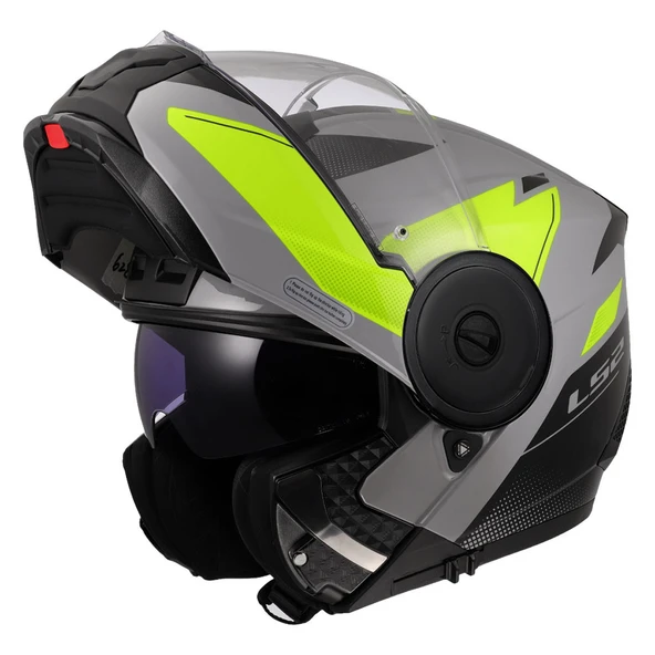 LS2 Scope 2 Duria Çene Açılır Motosiklet Kaskı Gri-Neon Sarı ürün görseli 1