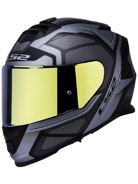 LS2 Storm 2 Faster Mat Tıtanıum Kapalı Motosiklet Kaskı Gold Camlı ürün görseli 1