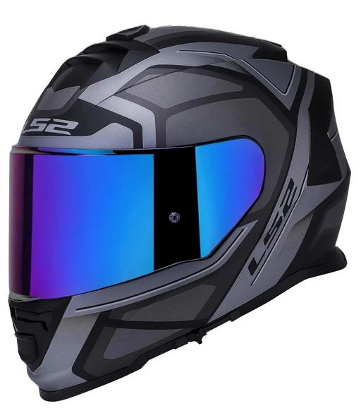 LS2 Storm 2 Faster Mat Tıtanıum Kapalı Motosiklet Kaskı Gökkuşağı Camlı ürün görseli 1