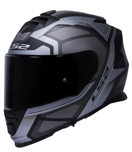 LS2 Storm 2 Faster Mat Tıtanıum Kapalı Motosiklet Kaskı Siyah Camlı ürün görseli 1
