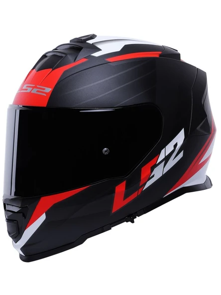 LS2 Storm 2 Nerve Kırmızı Kapalı Motosiklet Kaskı Siyah Camlı ürün görseli 1