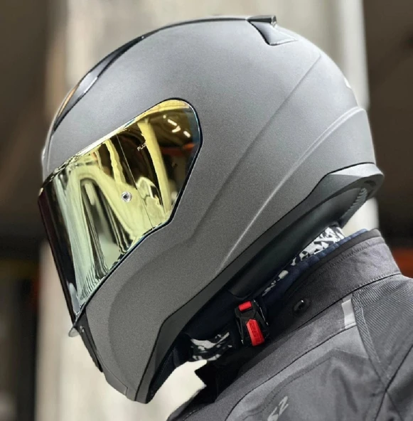 LS2 Rapıd 2 Mat Concrete Full Face Motosiklet Kaskı Gold Camlı ürün görseli 1