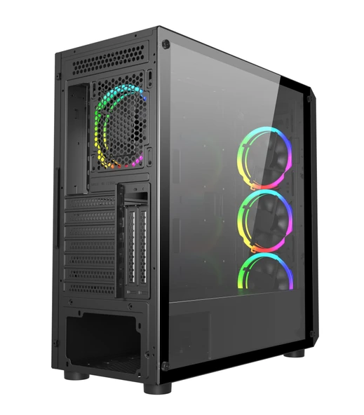 GAMERS ARENA VENTO VG16AL MESH 4x120MM RGB FAN E-ATX GAMING KASA - Resim 5